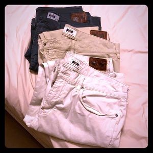 All 3 for $40 Qty 3 Joseph Abboud khakis 38/32 Taupe, Tan, Blue.